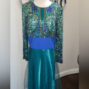 Custom Made Long Formal Embroidered Dress
